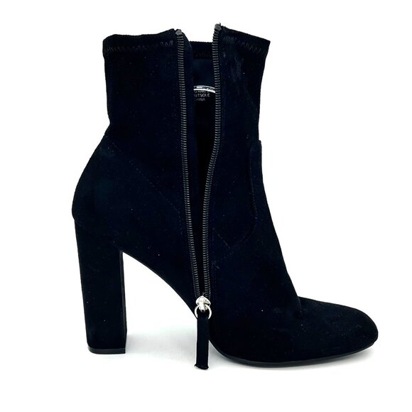 Steve Madden Edit Womens Black Suede Ankle Boots Red Rose Embroidery Side Zipper - Picture 15 of 16